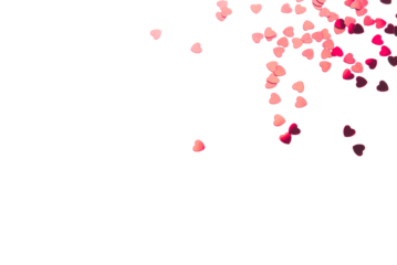 Red hearts on transparent background. Valentine's day concept.