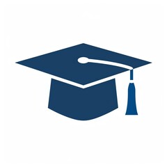 Blue graduation cap icon symbolizing education achievement and academic success. Ideal for projects related to learning and schools.