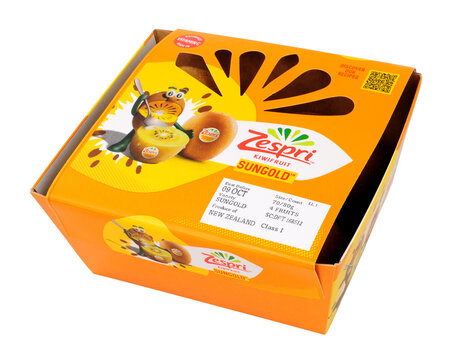 Zespri Sungold Kiwifruit pack containing four New Zealand produced fruits