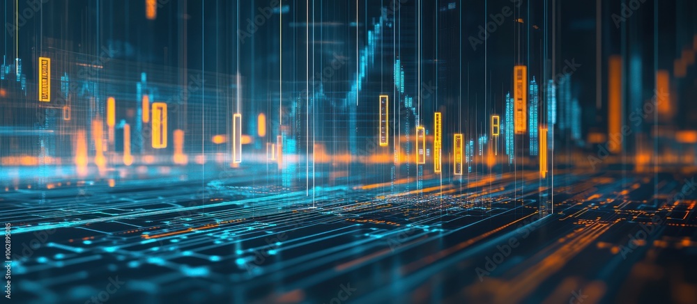 Poster abstract digital data visualization
