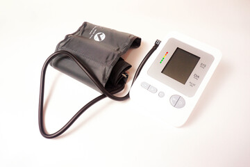 a blood pressure monitor with white background isolated