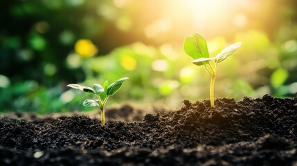 Fototapeta premium New Life Sprouting in Sunshine