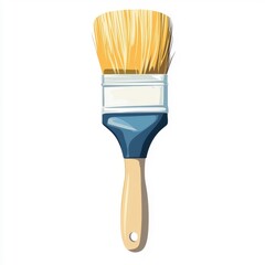 Flat style illustration of a paint brush, isolated on white, clean and simple design.