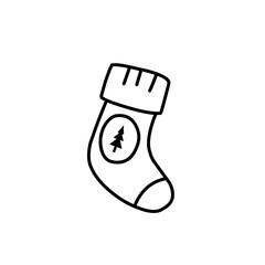 Christmas sock line icon
