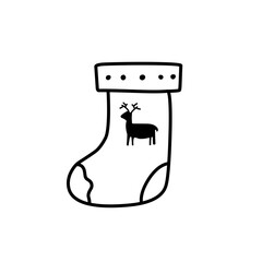 Christmas sock line icon