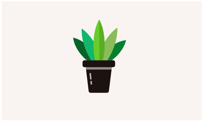 plant in a pot 5 leaf vector