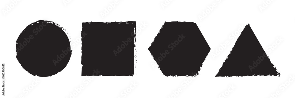 Poster set of grunge round frames. grunge round frames set. round paint stroke frames