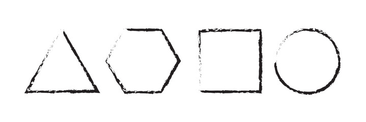 Set of grunge round frames. grunge round frames set. round paint stroke frames