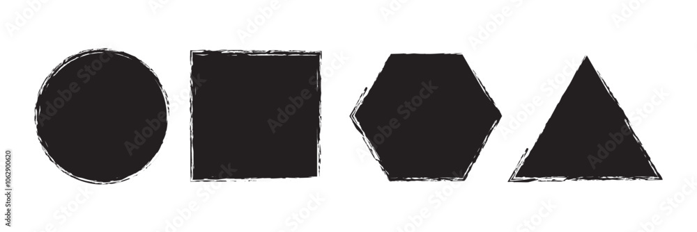 Poster set of grunge round frames. grunge round frames set. round paint stroke frames