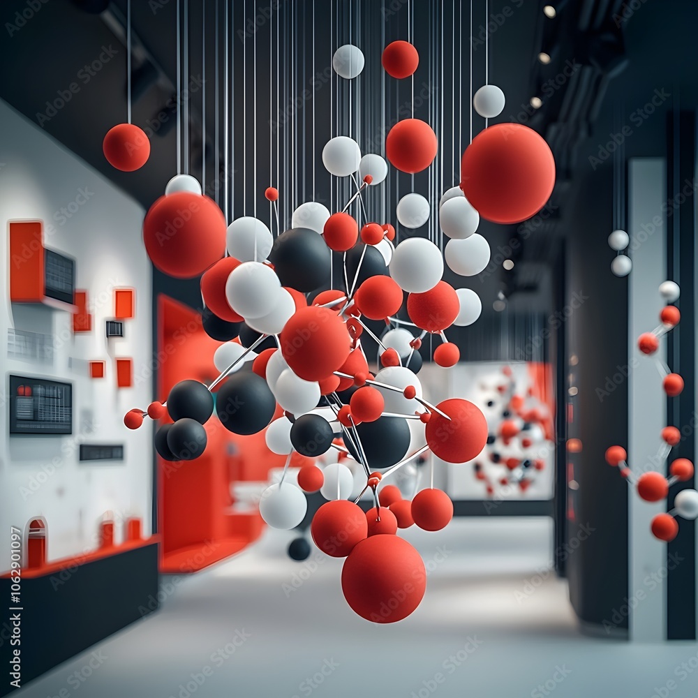 Poster captivating molecular model a dynamic display of scientific and technological advancements in a visu