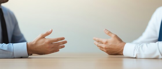 Mediator calming down two negotiators during a heated business argument, conflict resolution, negotiation management