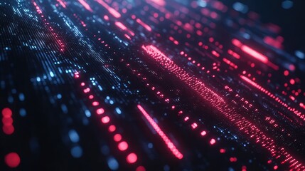 Fototapeta premium Dynamic Digital Data Stream in Vibrant Colors