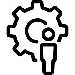 Simple vector icon on a theme man
