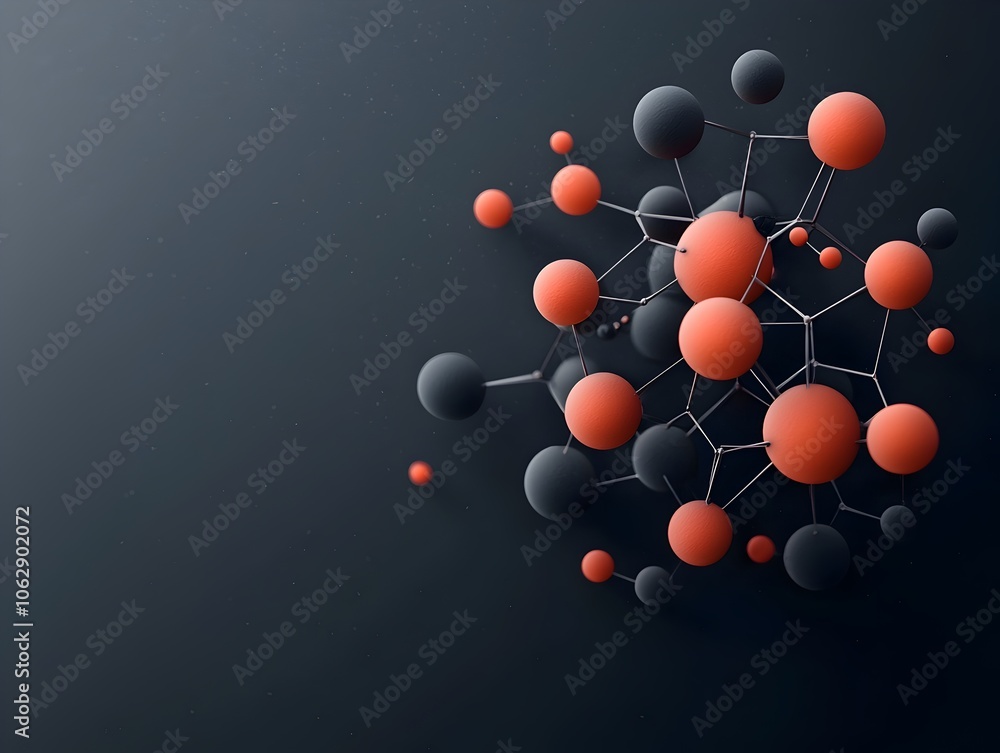 Poster interlocking molecular assembly a dynamic digital sculpture showcasing the intricate interplay of ch