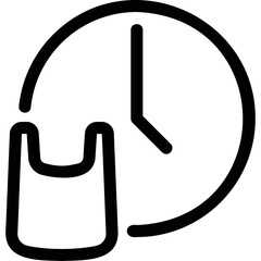 Simple vector icon on a theme plastic bag