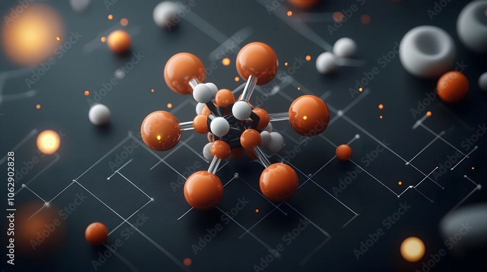 Poster captivating molecular structure showcasing intricate organic patterns and dynamic interactions an ab