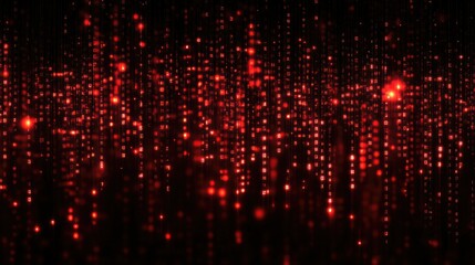 Red Digital Particles in Motion for Background Use