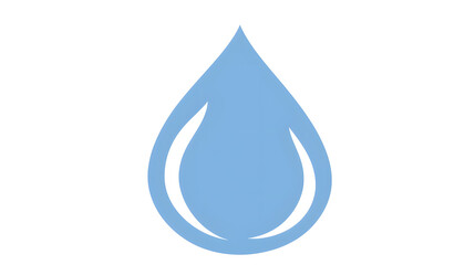 Stylized blue water droplet on white background