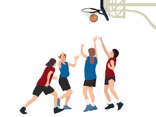 Girls Basketball Tournament in illustration graphic vector