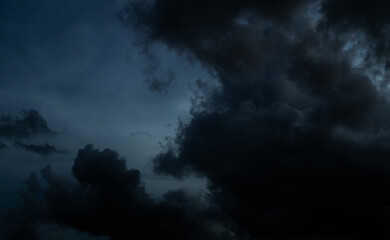 Cloud storm sky dark halloween background rain lightning thunder stoumy typhoon Nature light scene...