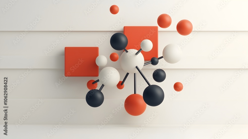 Poster mesmerizing molecular structure elegant geometric arrangement and vibrant color palette in a pristin