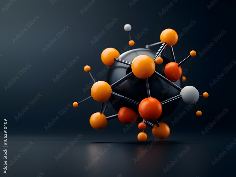 Poster captivating molecular structure with intricate geometric patterns elegant colors and a glossy cinema