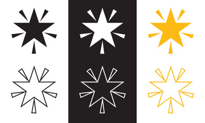 Shining star  icon. Outline and Filled Vector Sign. isolated on white and black background. Vector illustration. EPS 10 
