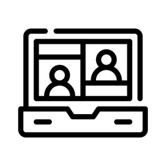 Icon Online Meeting With Style Outline