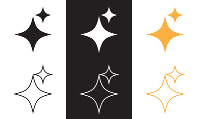 Shining star  icon. Outline and Filled Vector Sign. isolated on white and black background. Vector illustration. EPS 10 