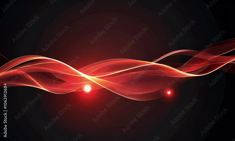 Poster red glowing line in black background vector presentation design, simple and minimalistic