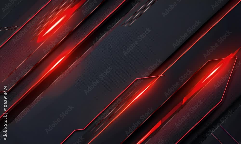 Poster red glowing line in black background vector presentation design, simple and minimalistic