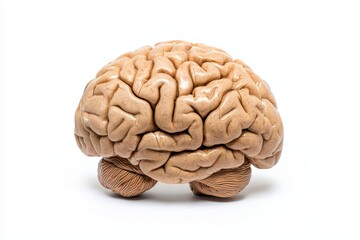 Obraz premium Realistic brain model on a white isolated background.