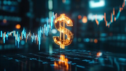 Closeup of dollar sign on computer screen, a visual representation of online finance and digital transactions