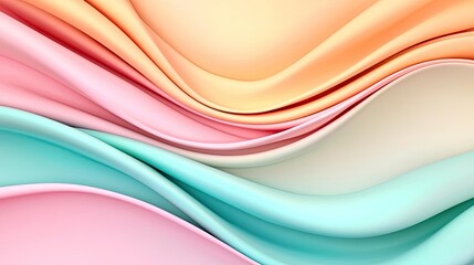 Obraz premium Colorful wavy abstract background with soft pastel shades