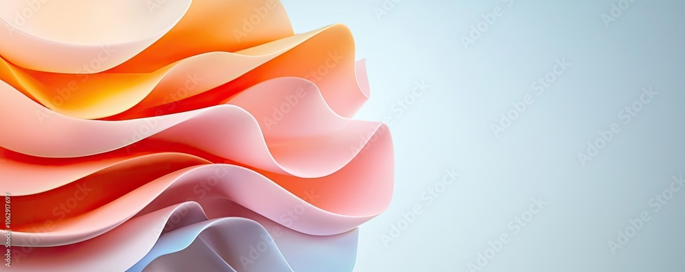 Aufkleber colorful layered abstract design with soft curves, perfect for backgrounds.