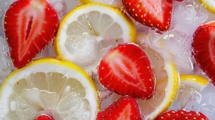 Refreshing Strawberry Lemon Infused Water Close-Up