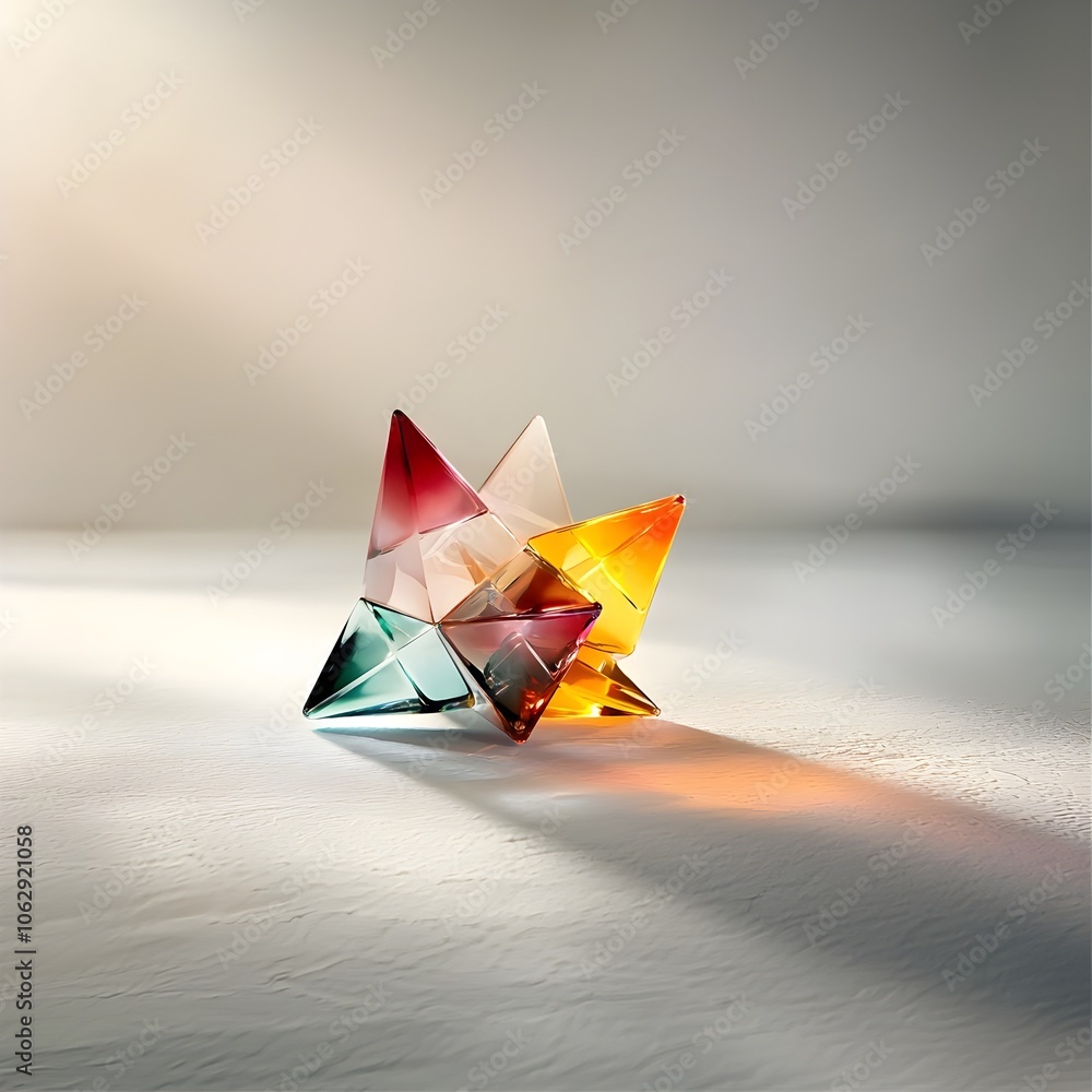 Aufkleber a mesmerizing molecular prism with shimmering holographic surfaces captivating visual complexity and