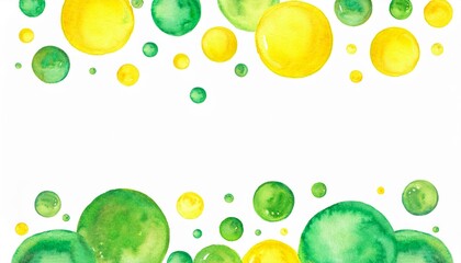 colorful bubbles circles frame watercolor background