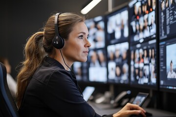 A team of female mobile app developers is engaged in usability testing within a contemporary tech office, using various devices and advanced testing equipment