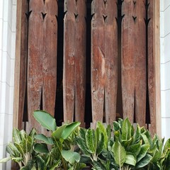 a classic wooden fence in Braga, Bandung, Indonesia