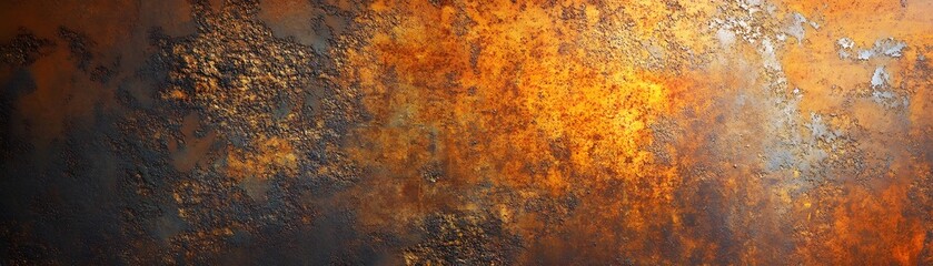Close-up of a Rusted Metal Surface with Patches of Orange and Yellow Rust