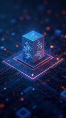 hand holding the data cloud storage device with ai network connection for security privacy internet of business technology