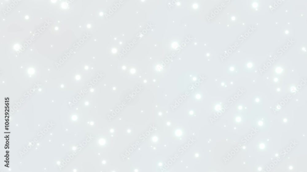 Poster White abstract sparkling background, glowing stars magical particle flow, smooth light grey animation