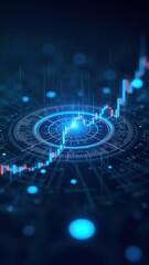 Stockmarket online trading chart on crypto platform. Stock exchange financial market price candles graph data analysis concept.