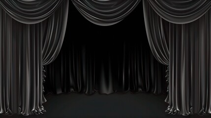 Stage Performance with Black Curtain Background - a dramatic and captivating visual. The stage performance against the black curtain background creates an intense and engaging scene