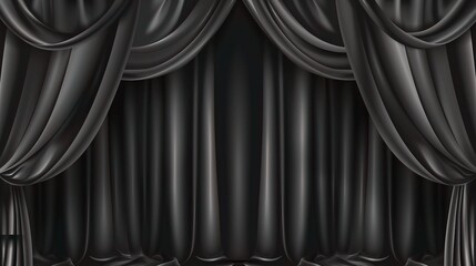 Stage Performance with Black Curtain Background - a dramatic and captivating visual. The stage performance against the black curtain background creates an intense and engaging scene