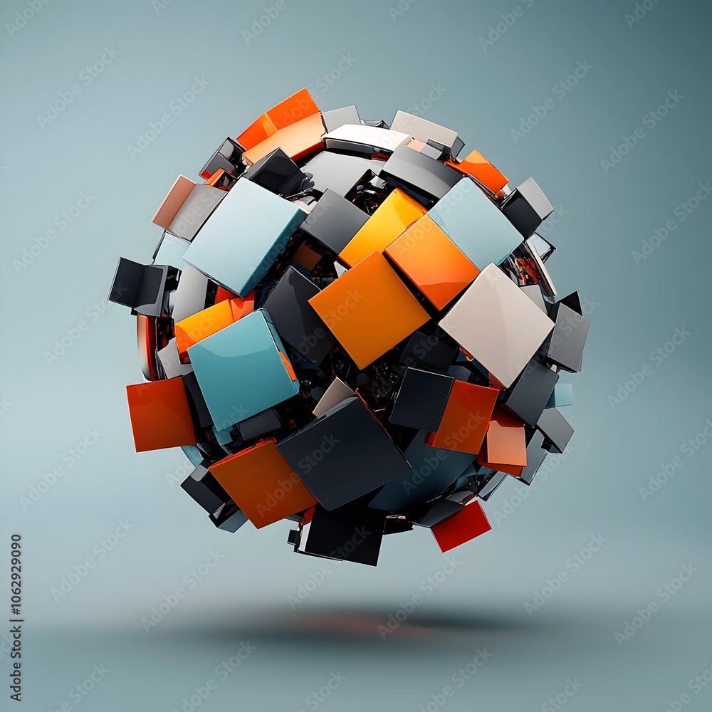 Poster mesmerizing molecular orb kaleidoscopic geometric patterns morph and shift in a captivating display 