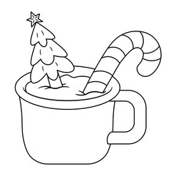 illustration Christmas a cup of tea