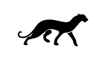 panther emblem, black isolated silhouettes