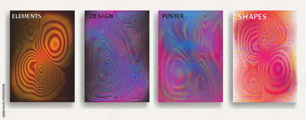 Fototapete glitch distorted geometric template brochures . modern art design . noise destroyed glitched flyer .